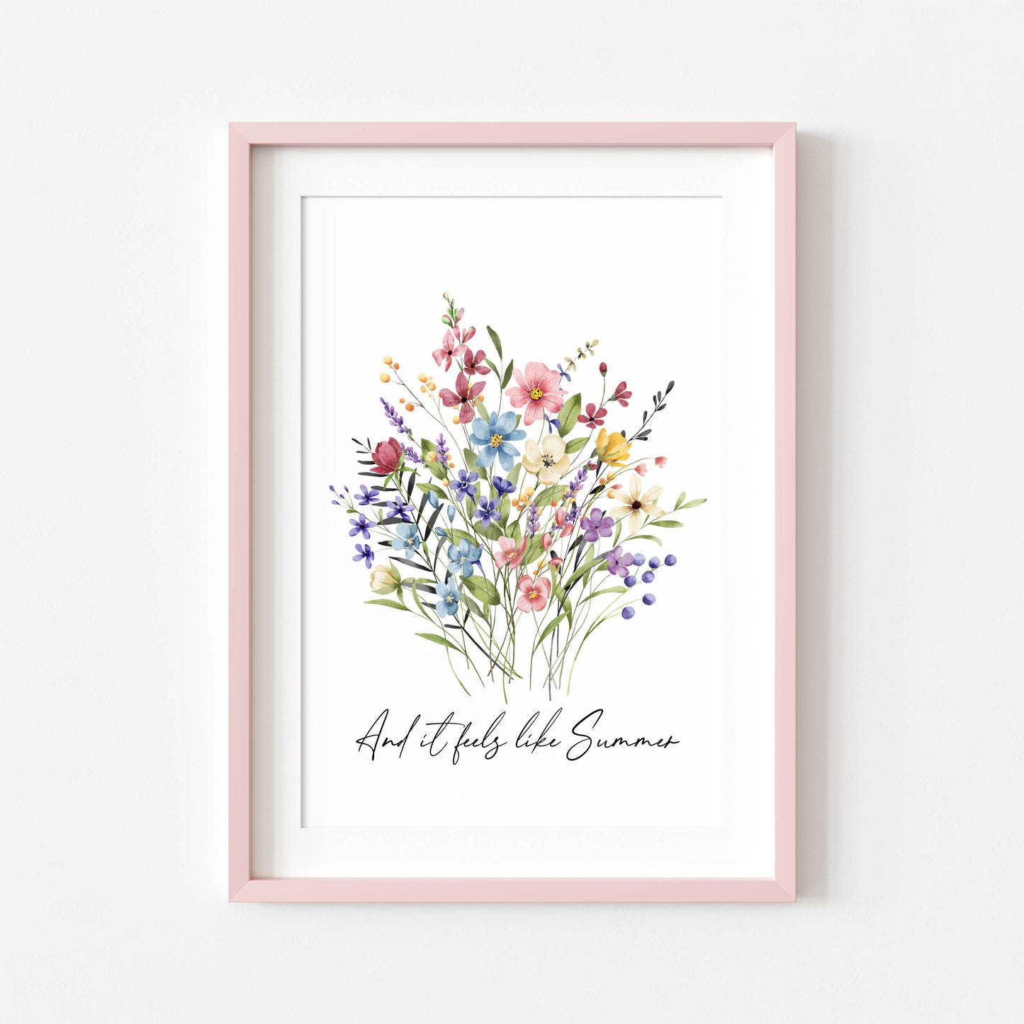 Summer print And it feels like summer wildflower floral bouquet seasonal summer unframed wall art summer print summer home decor, summer art
