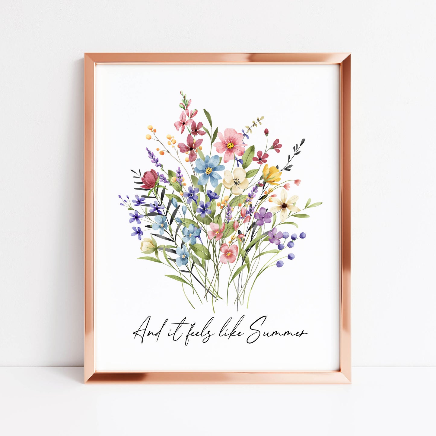 Summer print And it feels like summer wildflower floral bouquet seasonal summer unframed wall art summer print summer home decor, summer art