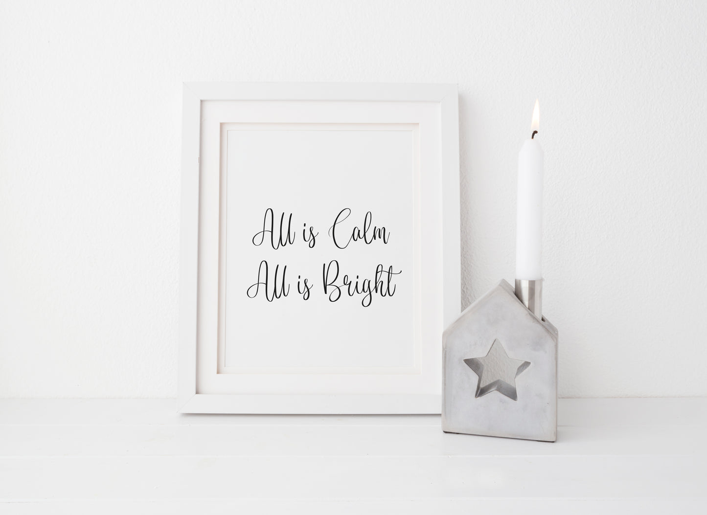 All is calm, all is bright xmas seasonal Christmas unframed wall art poster print