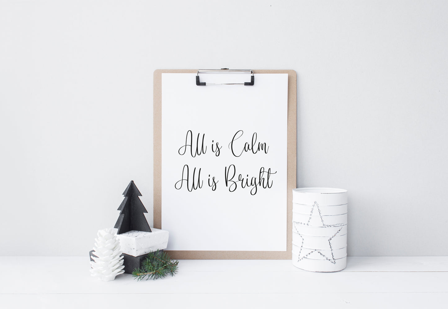 All is calm, all is bright xmas seasonal Christmas unframed wall art poster print