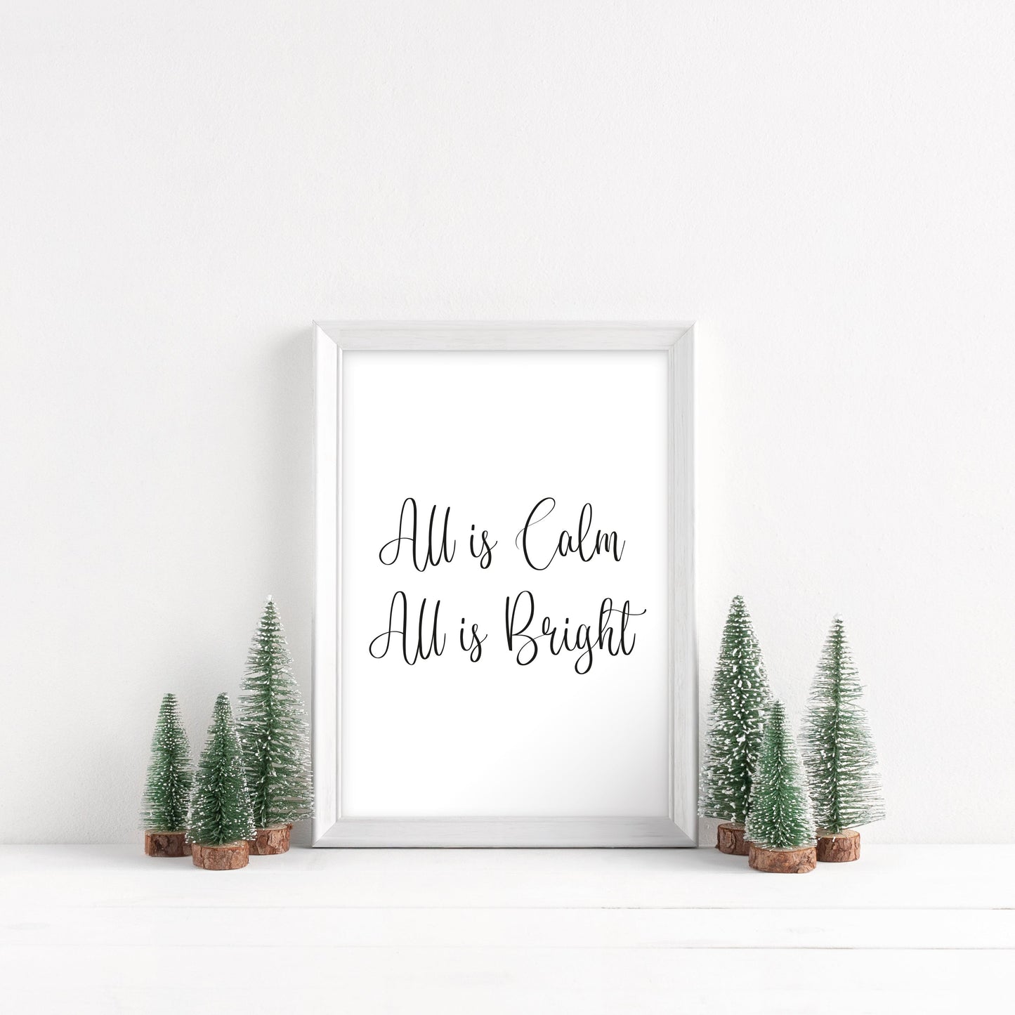 All is calm, all is bright xmas seasonal Christmas unframed wall art poster print