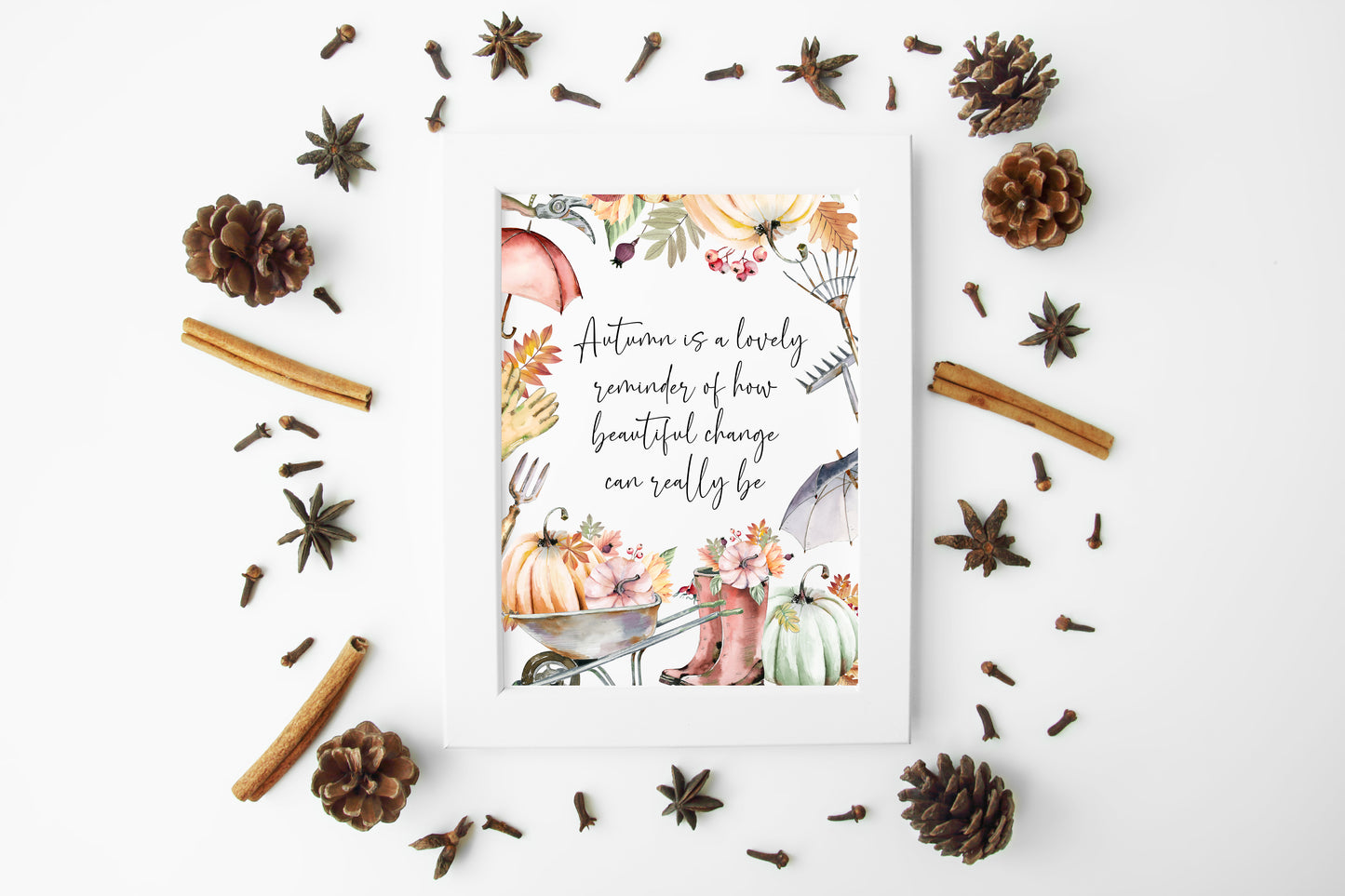 Autumn is a lovely reminder of how beautiful change can really be watercolour autumn borderless unframed wall art poster print