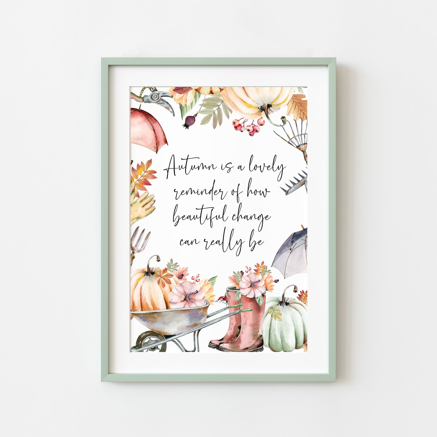 Autumn is a lovely reminder of how beautiful change can really be watercolour autumn borderless unframed wall art poster print