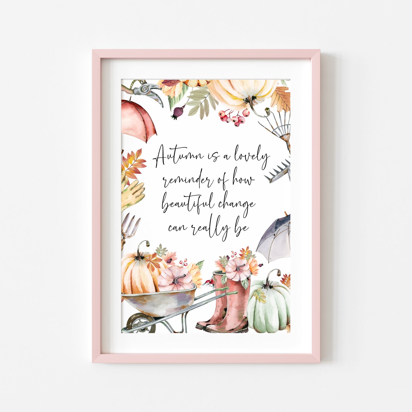 Autumn is a lovely reminder of how beautiful change can really be watercolour autumn borderless unframed wall art poster print