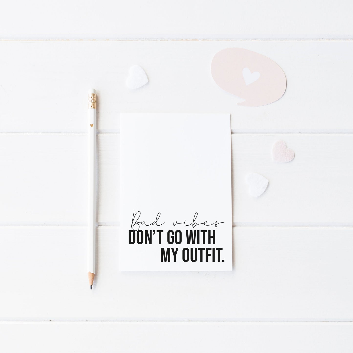 Bad Vibes don't go with my outfit stylish fashion bedroom unframed wall art poster print