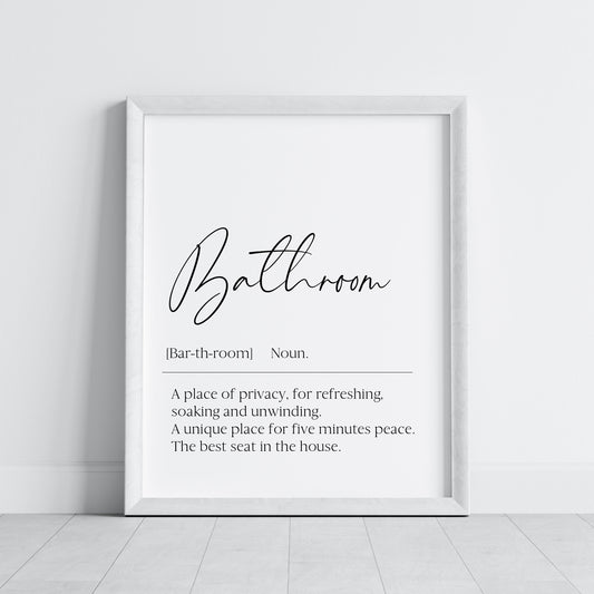Bathroom definition, bathroom wash room unframed wall art poster print, bathroom signs, bathroom accessories, bathroom pictures, art signs