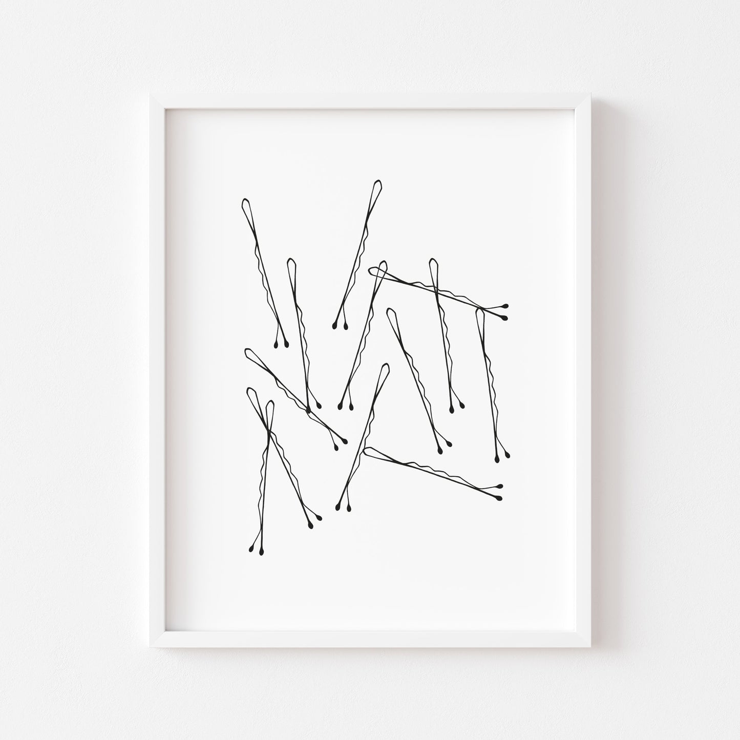 Hair grip bobby pin illustration drawing fashion bedroom unframed wall art poster print