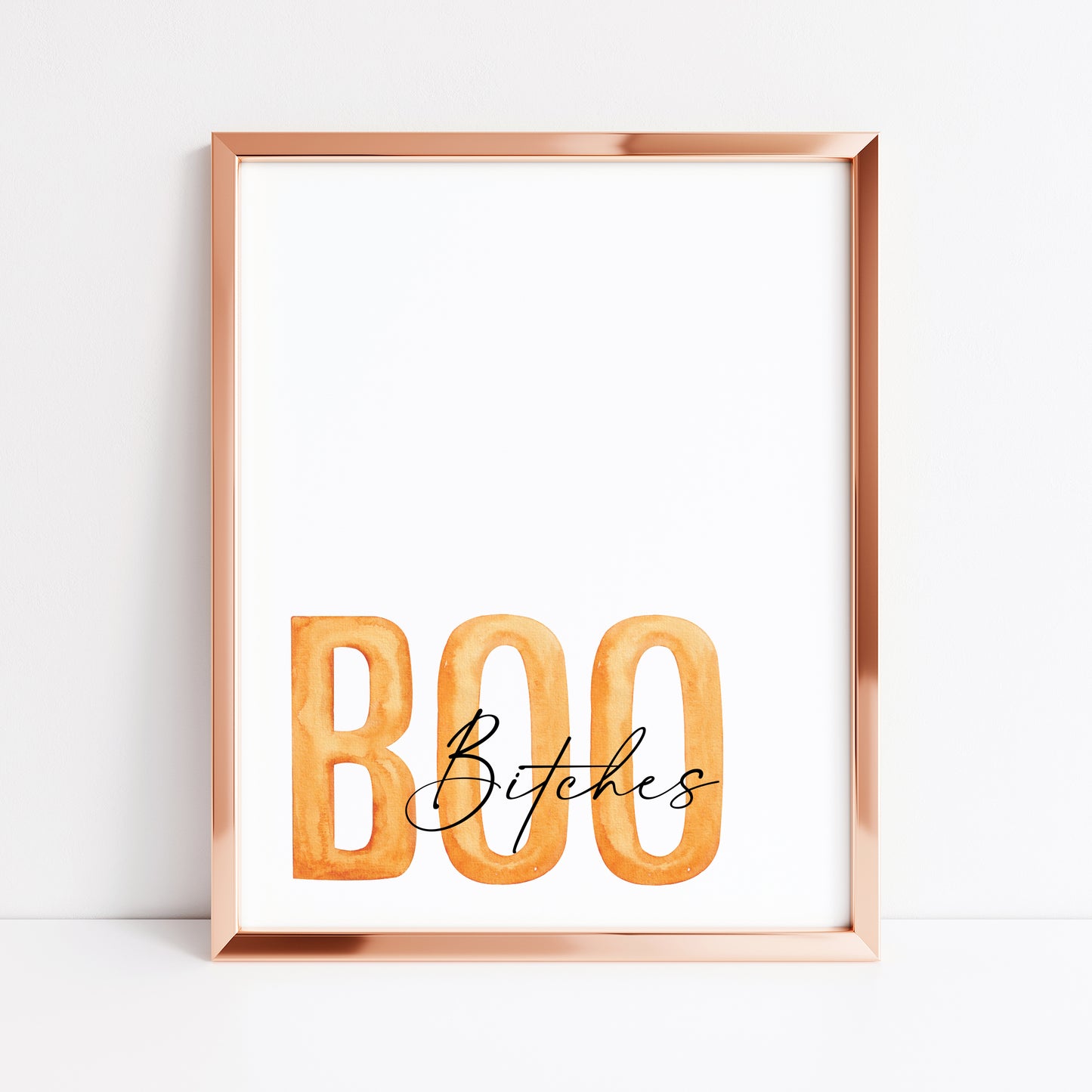 BOO B*tches orange & black halloween autumn funny seasonal unframed wall art poster print