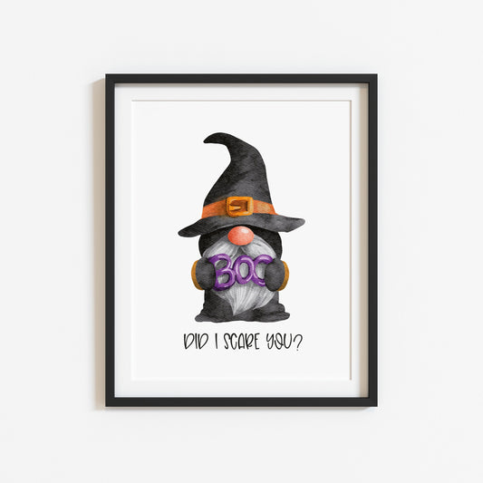 Halloween gonk BOO did i scare you watercolour seasonal halloween unframed wall art poster print