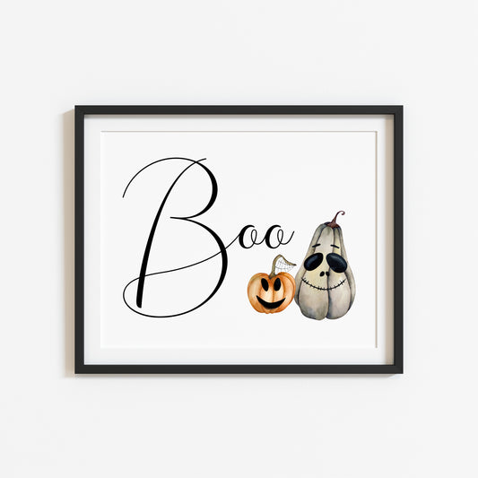 BOO halloween spooky pumpkins landscape seasonal unframed wall art poster print