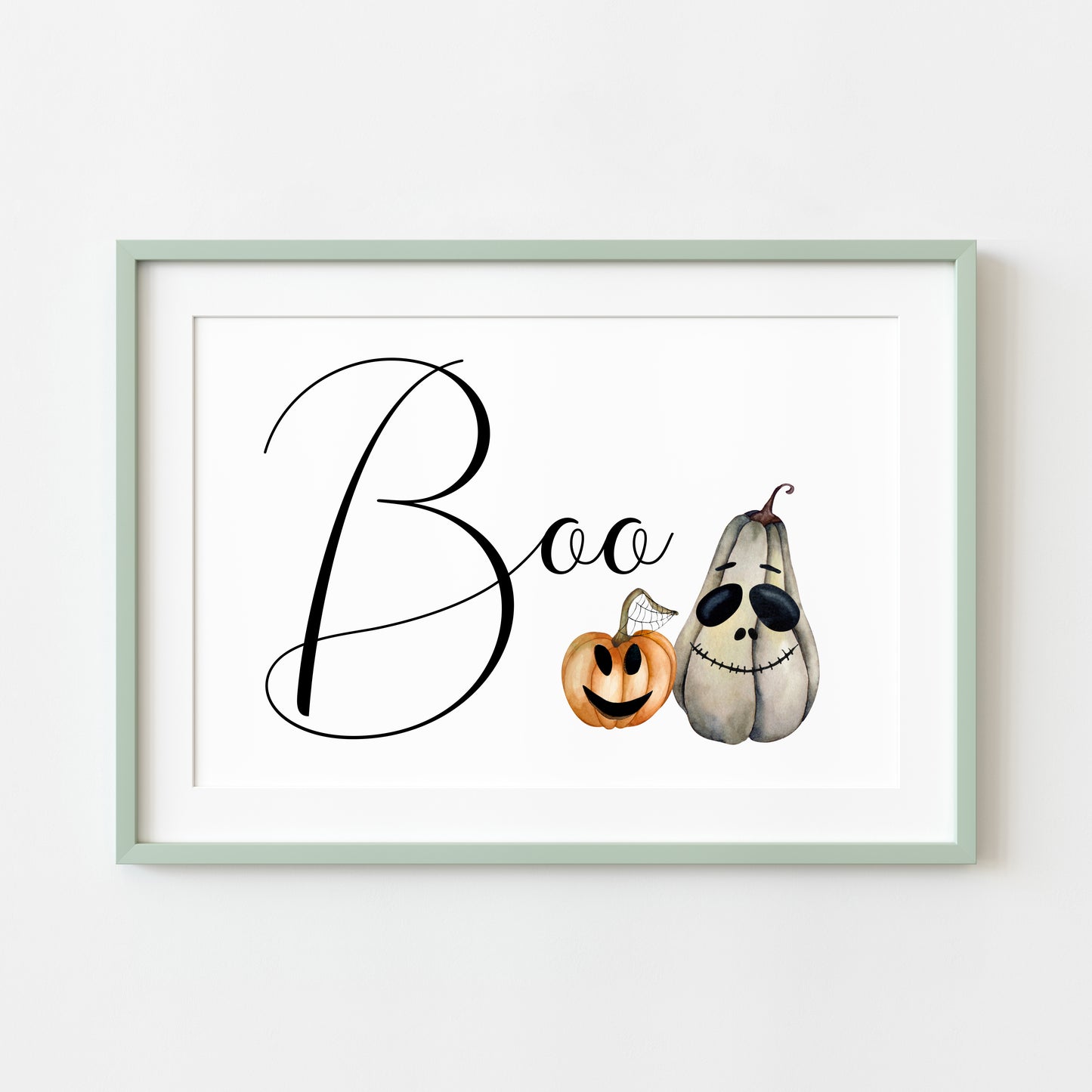 BOO halloween spooky pumpkins landscape seasonal unframed wall art poster print