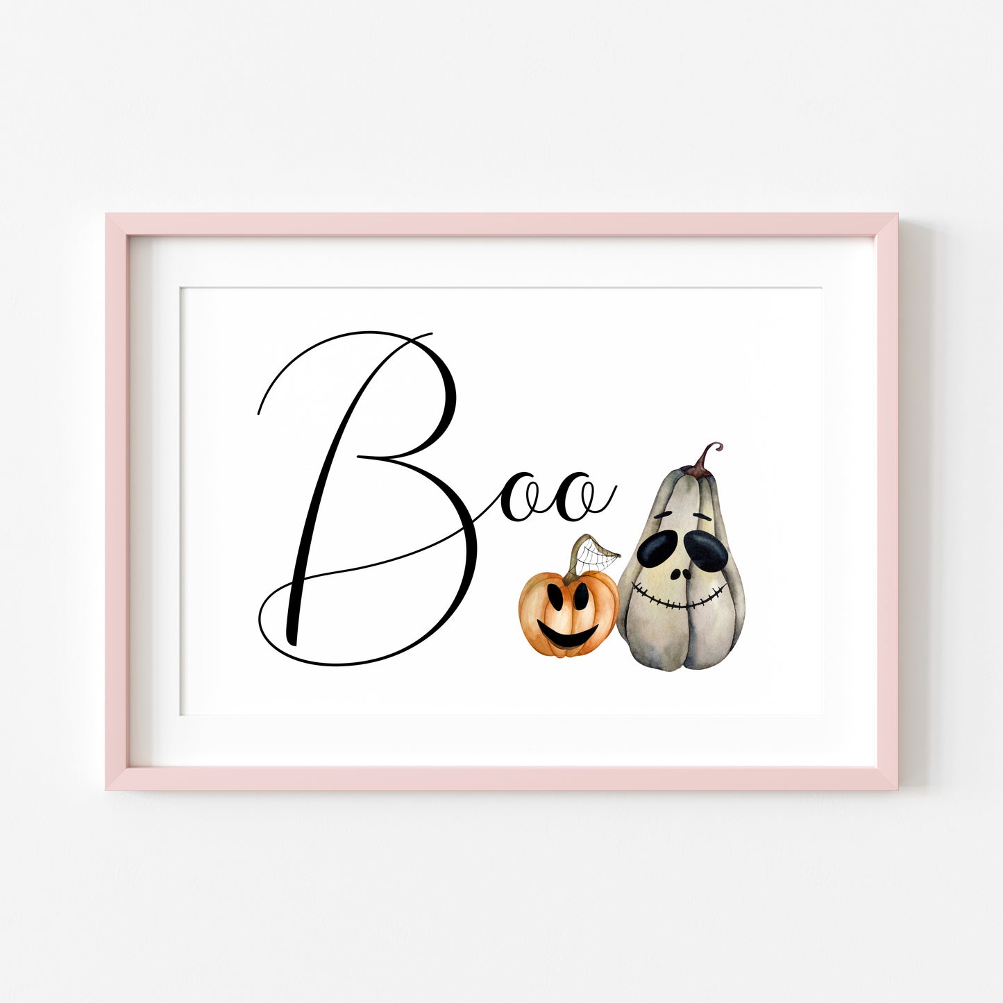 BOO halloween spooky pumpkins landscape seasonal unframed wall art poster print