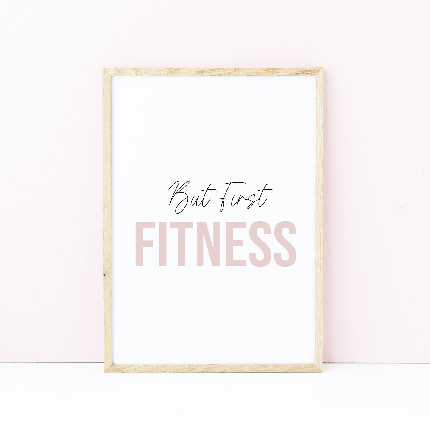 But first fitness gym prints pink purple mauve cardio sports motivational gym room bedroom unframed wall art poster prints fitness art