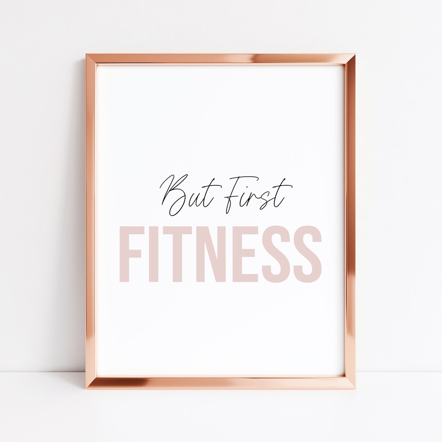 But first fitness gym prints pink purple mauve cardio sports motivational gym room bedroom unframed wall art poster prints fitness art