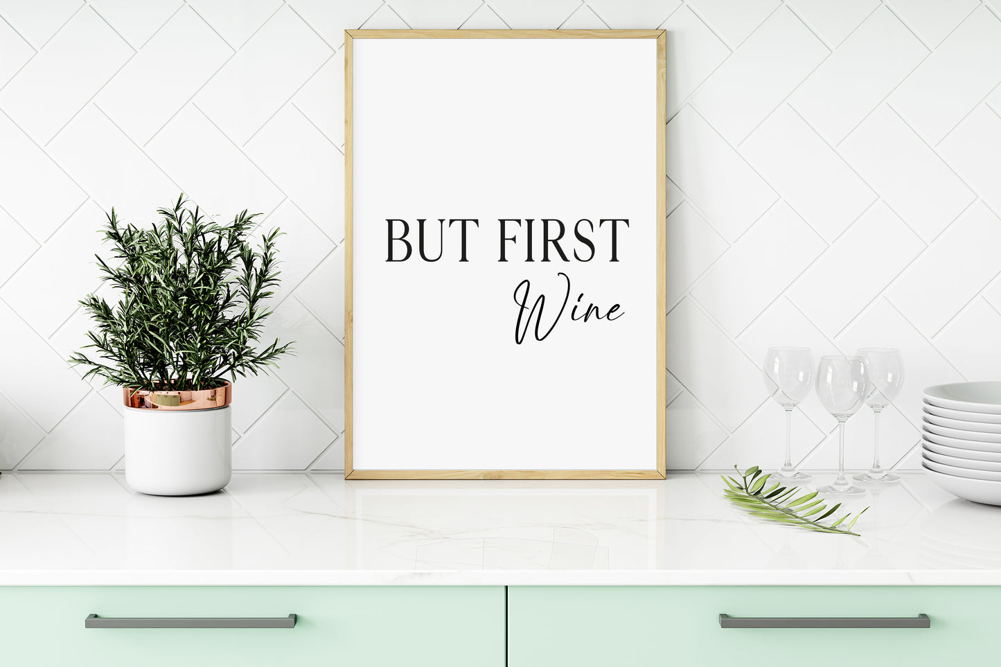 But first Wine, kitchen art, kitchen, bar area, wine lover, unframed wall art poster print