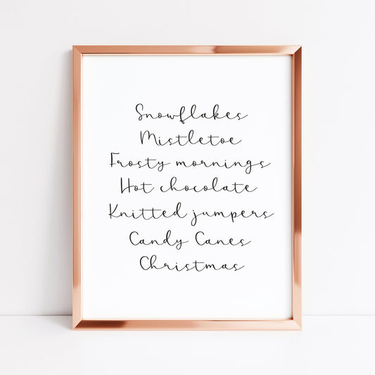 Christmas definition, xmas favourites, seasonal unframed wall art poster print