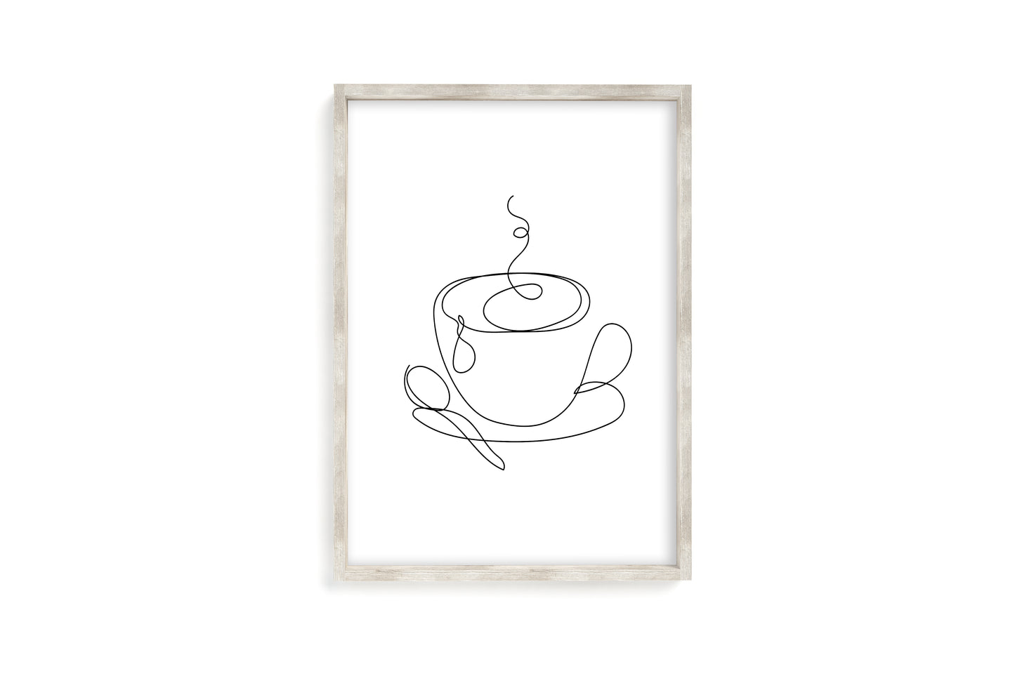 Cup of Tea Coffee line drawing illustration kitchen office unframed wall art poster print