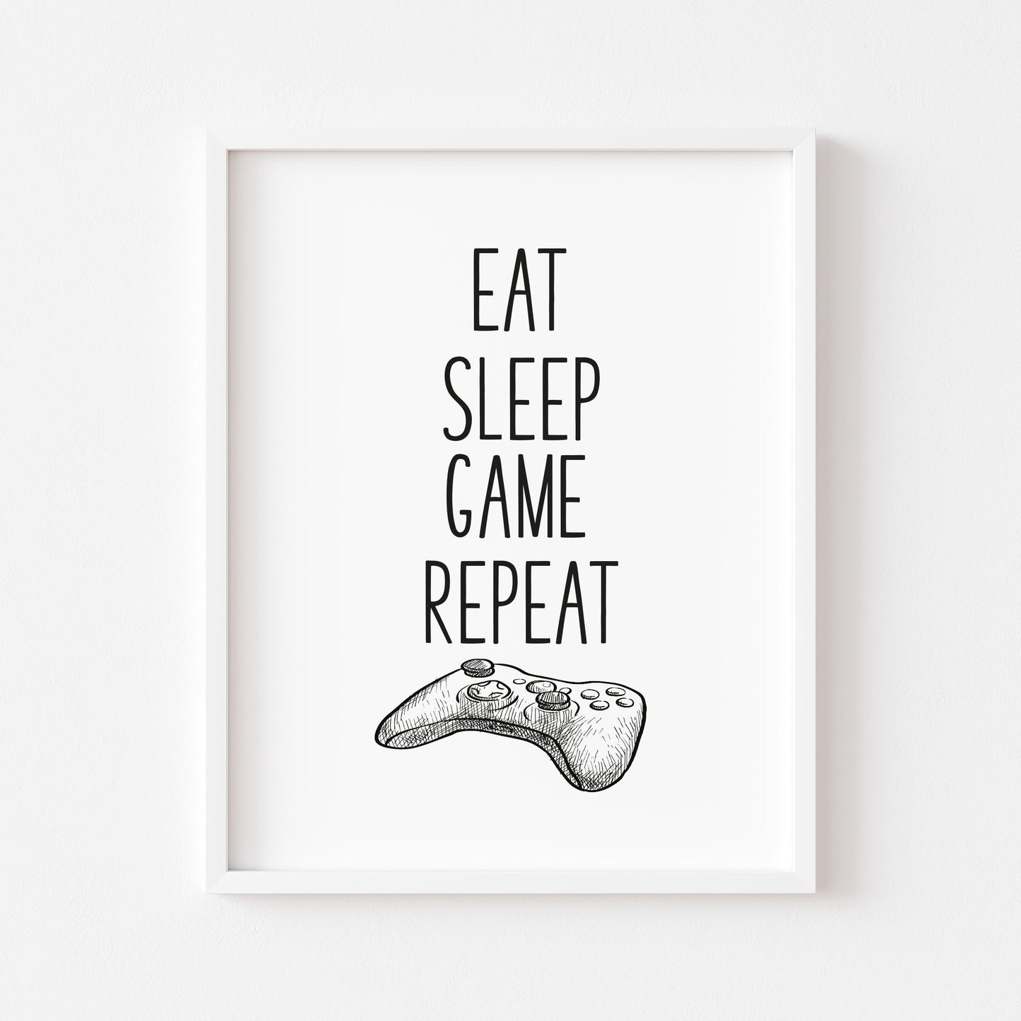 Eat sleep game XBOX illustration style unframed wall art poster print