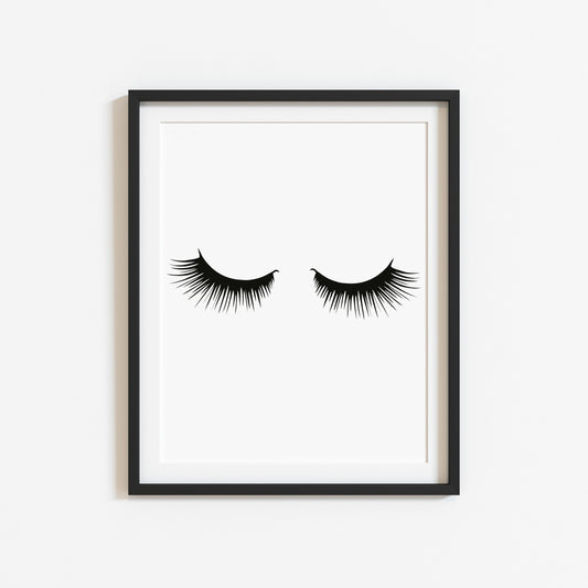 Eyelashes illustration drawing fashion bedroom unframed wall art poster print