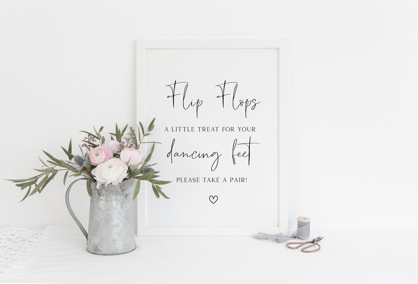 Flip Flops, A little treat for your dancing feet simplistic wedding sign wedding unframed wall art poster print