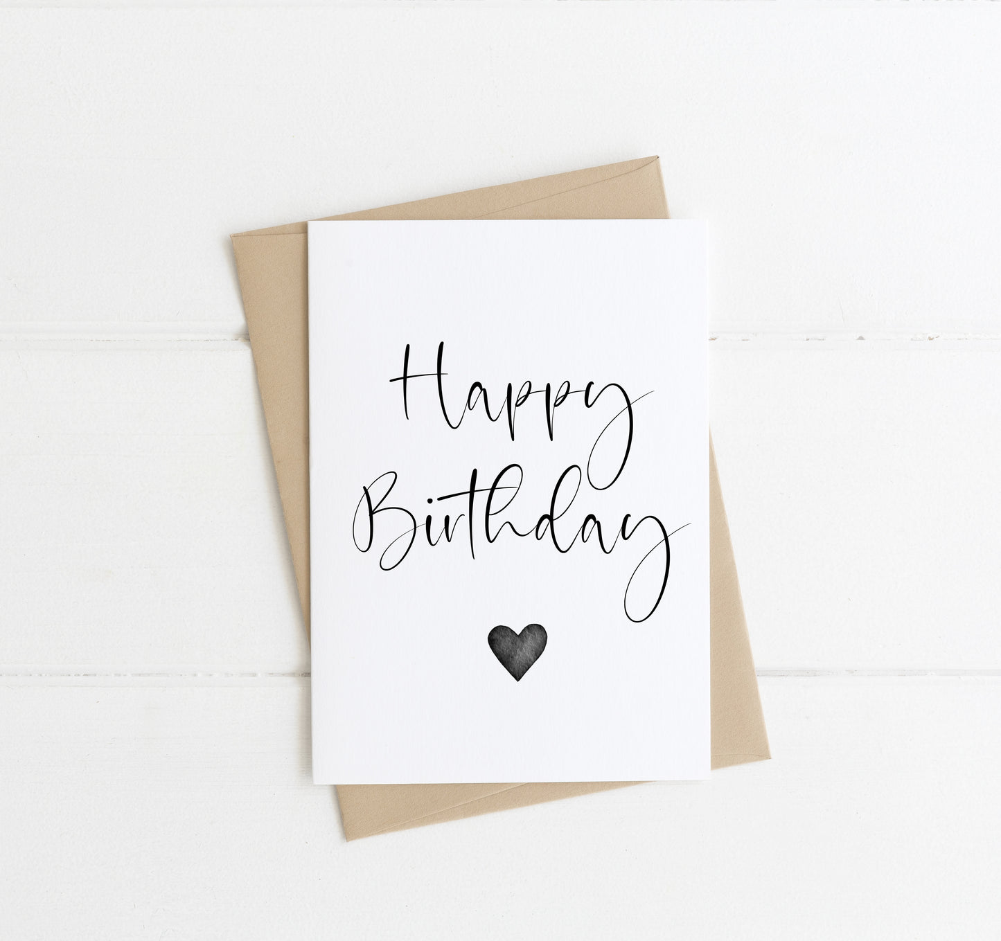 £1 CARD SALE - Happy Birthday watercolour Black Heart