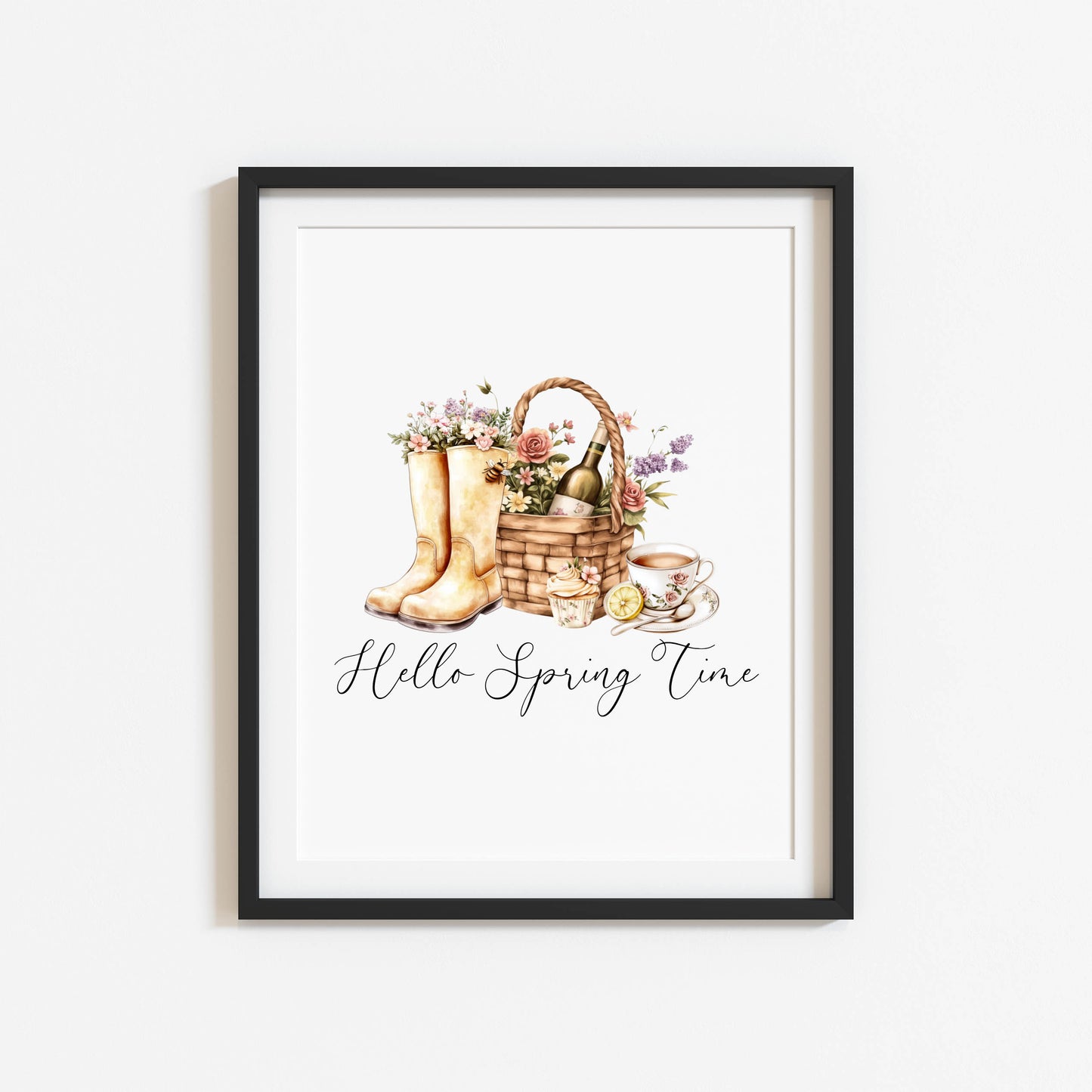 Spring Favourites Watercolour soft moments Print Seasonal unframed wall art poster