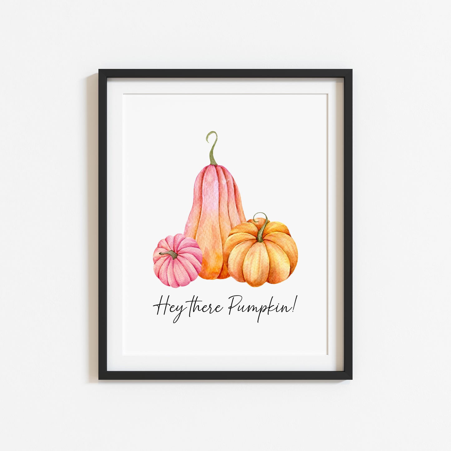 Hey there pumpkin pink & orange pumpkins seasonal unframed wall art poster print
