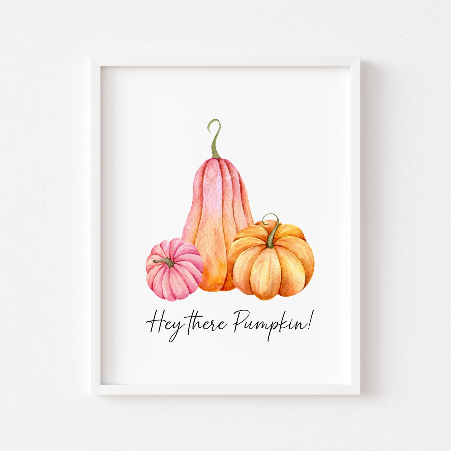 Hey there pumpkin pink & orange pumpkins seasonal unframed wall art poster print