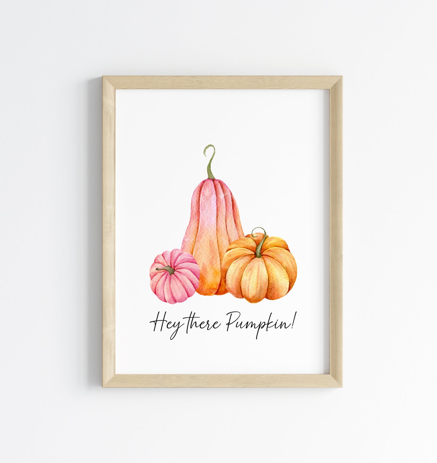 Hey there pumpkin pink & orange pumpkins seasonal unframed wall art poster print