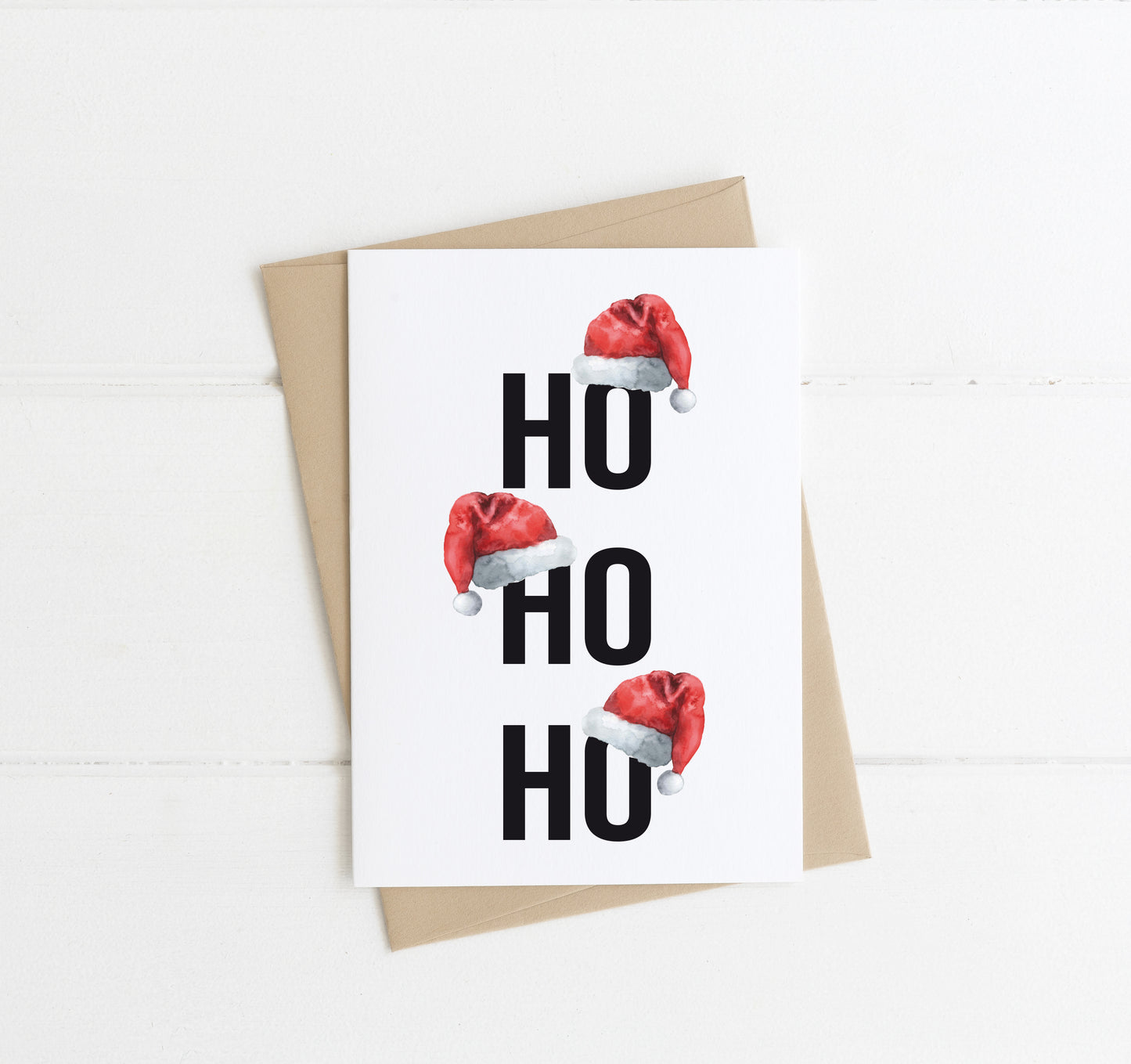 Christmas card, Monochrome Christmas Tree doodles Christmas tree drawings cute xmas wreath seasonal card, envelope,kraft brown or white