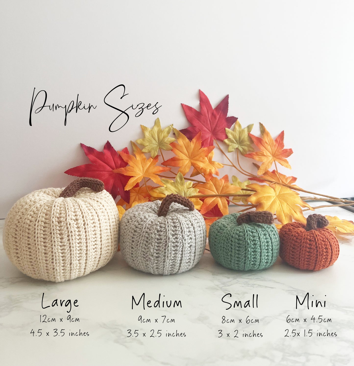 NEW Handmade crochet pumpkins, crochet stuffed pumpkins, sets of pumpkins in multiple sizes and colours