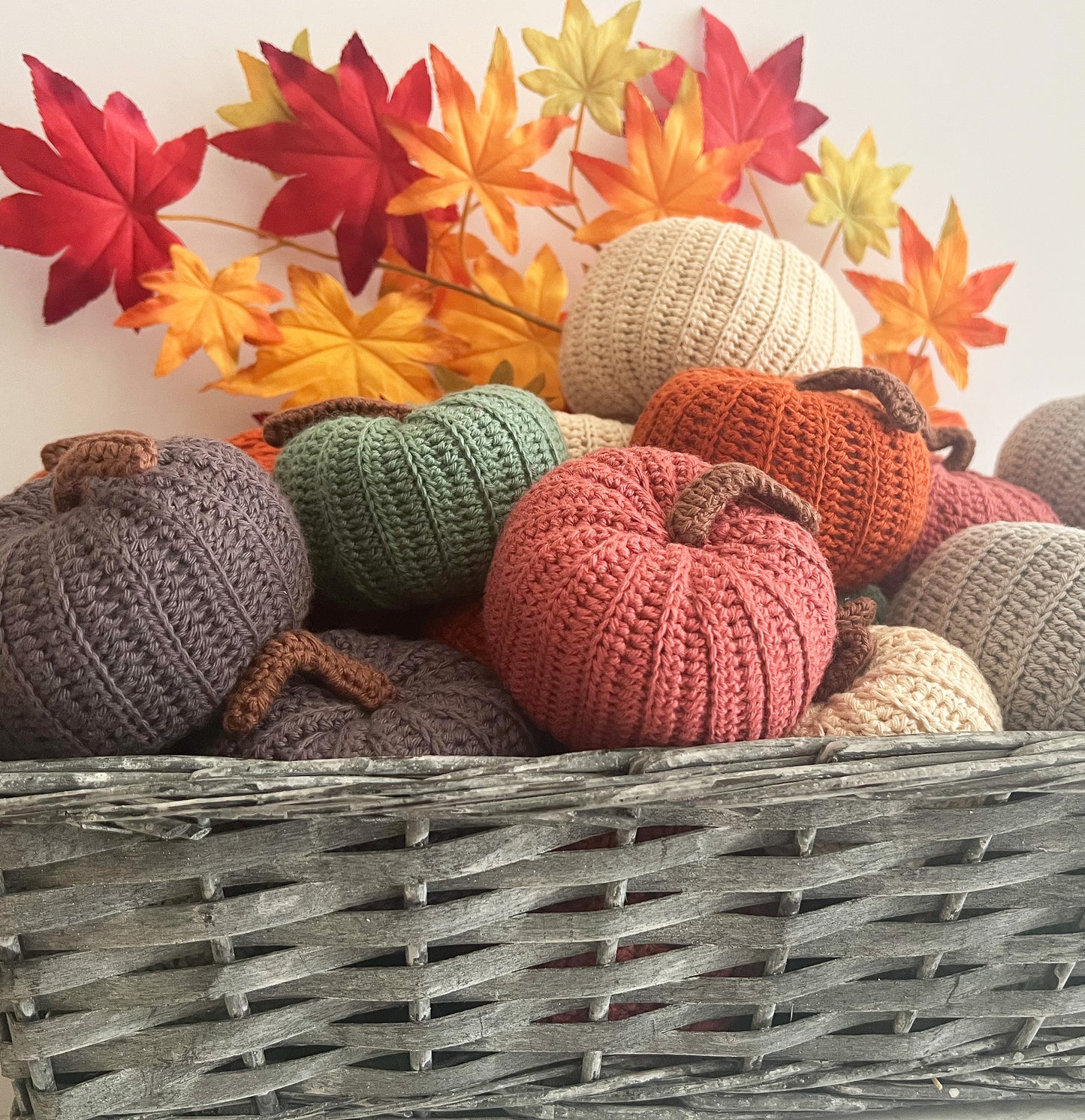 Handmade crochet pumpkins, crochet stuffed pumpkins, sets of pumpkins in multiple sizes and colours