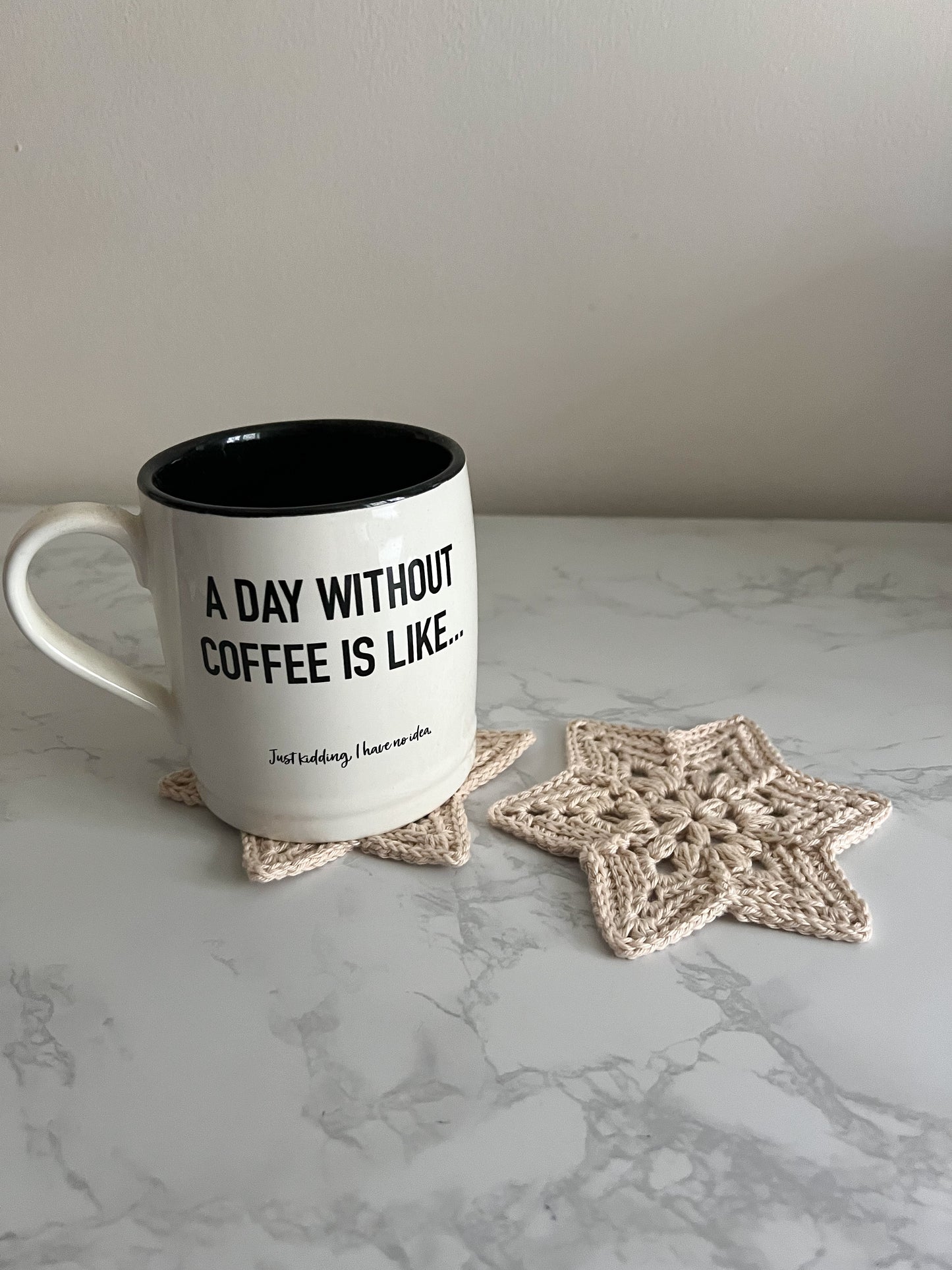 Set of 2 STAR style handmade crochet coasters, Christmas coasters, xmas handmade crochet gifts, set of coasters, handmade crochet decor