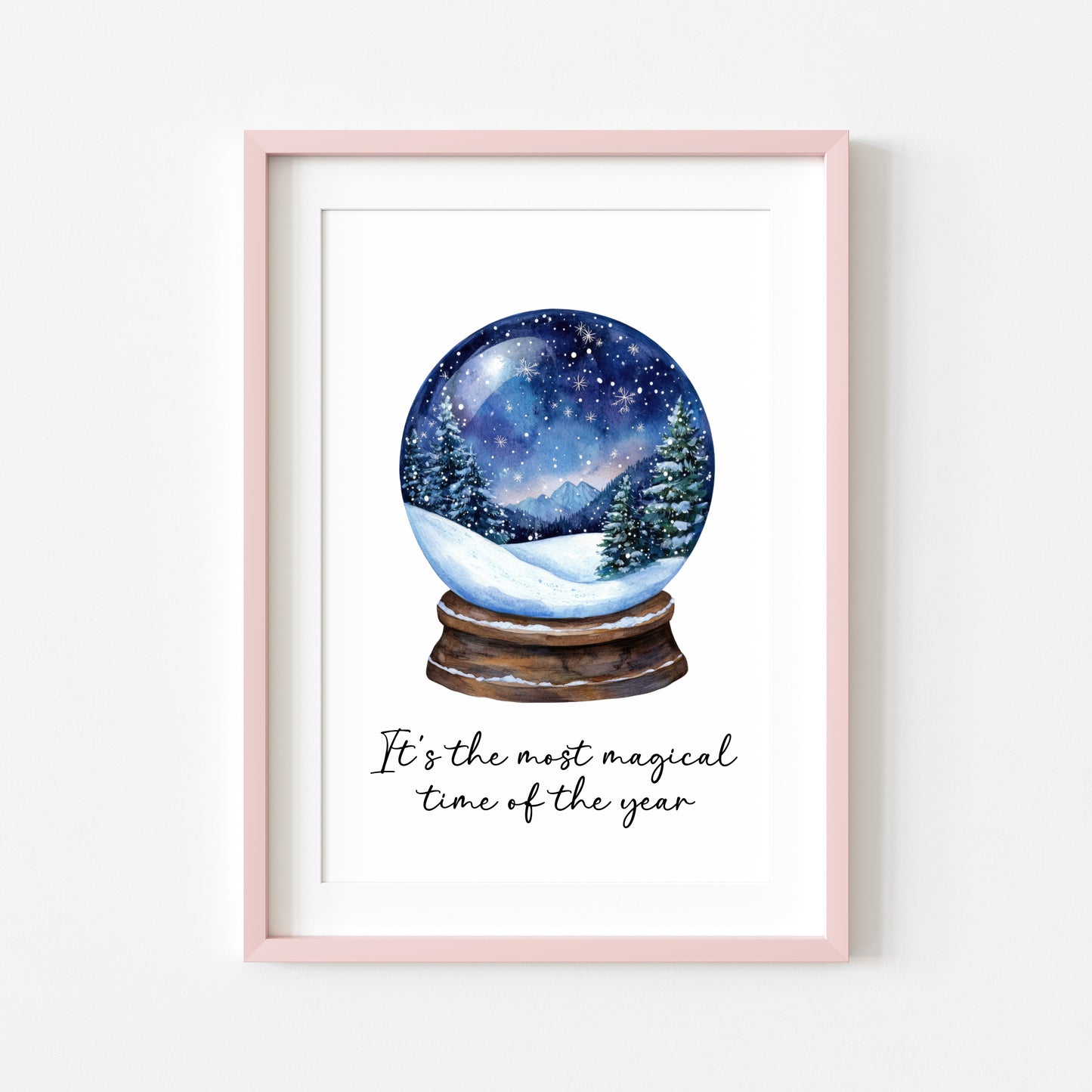 It's the most magical time of the year xmas snow globe blue seasonal Christmas winter unframed wall art poster print