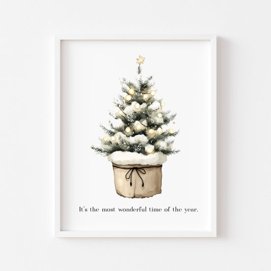 It's the most wonderful time of the year xmas Christmas tree seasonal Christmas winter unframed wall art poster print