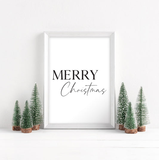 Christmas art print Merry Xmas seasonal unframed wall art poster