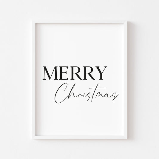 Christmas art print Merry Xmas seasonal unframed wall art poster