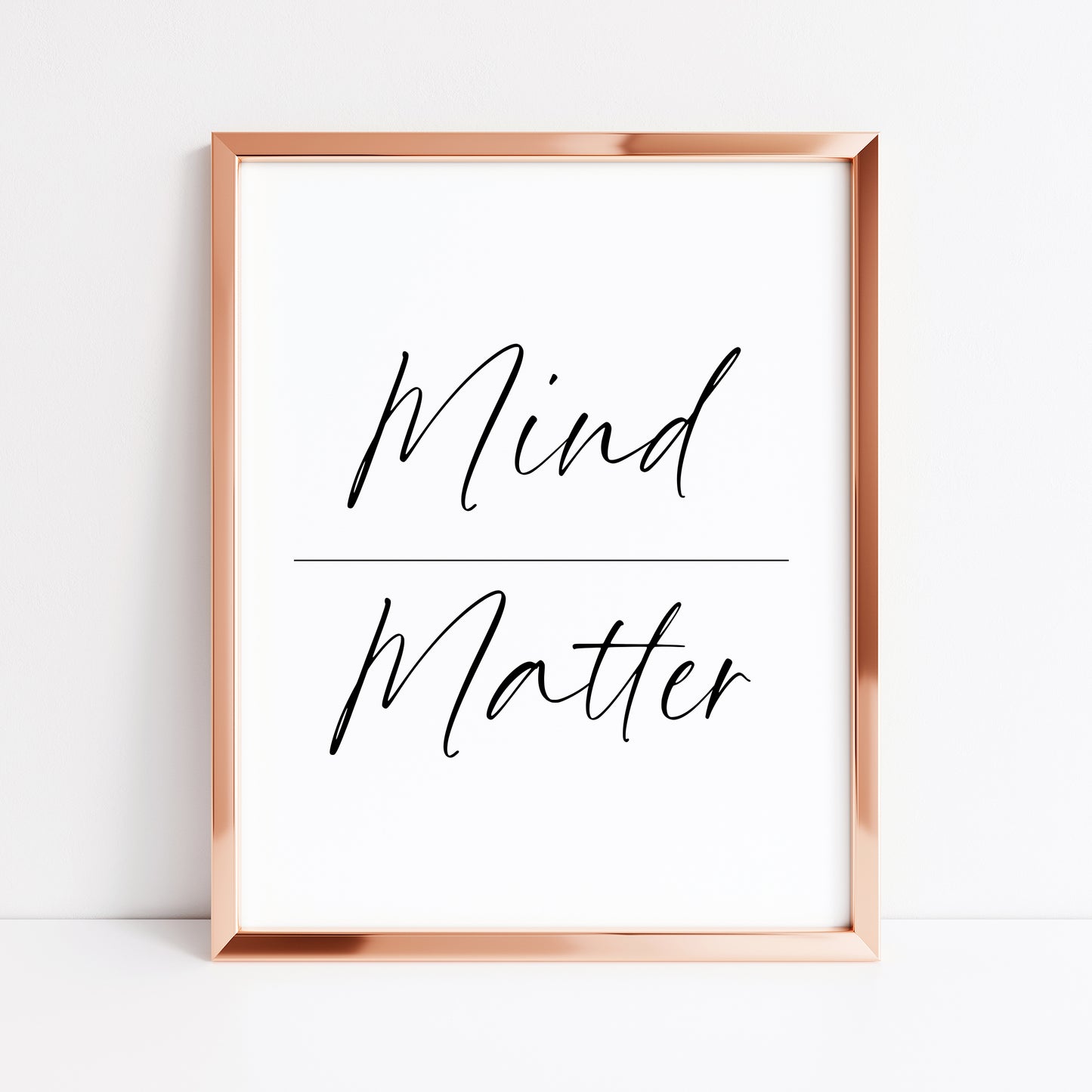 Mind over matter simplistic stylish typography motivational bedroom office unframed wall art poster print