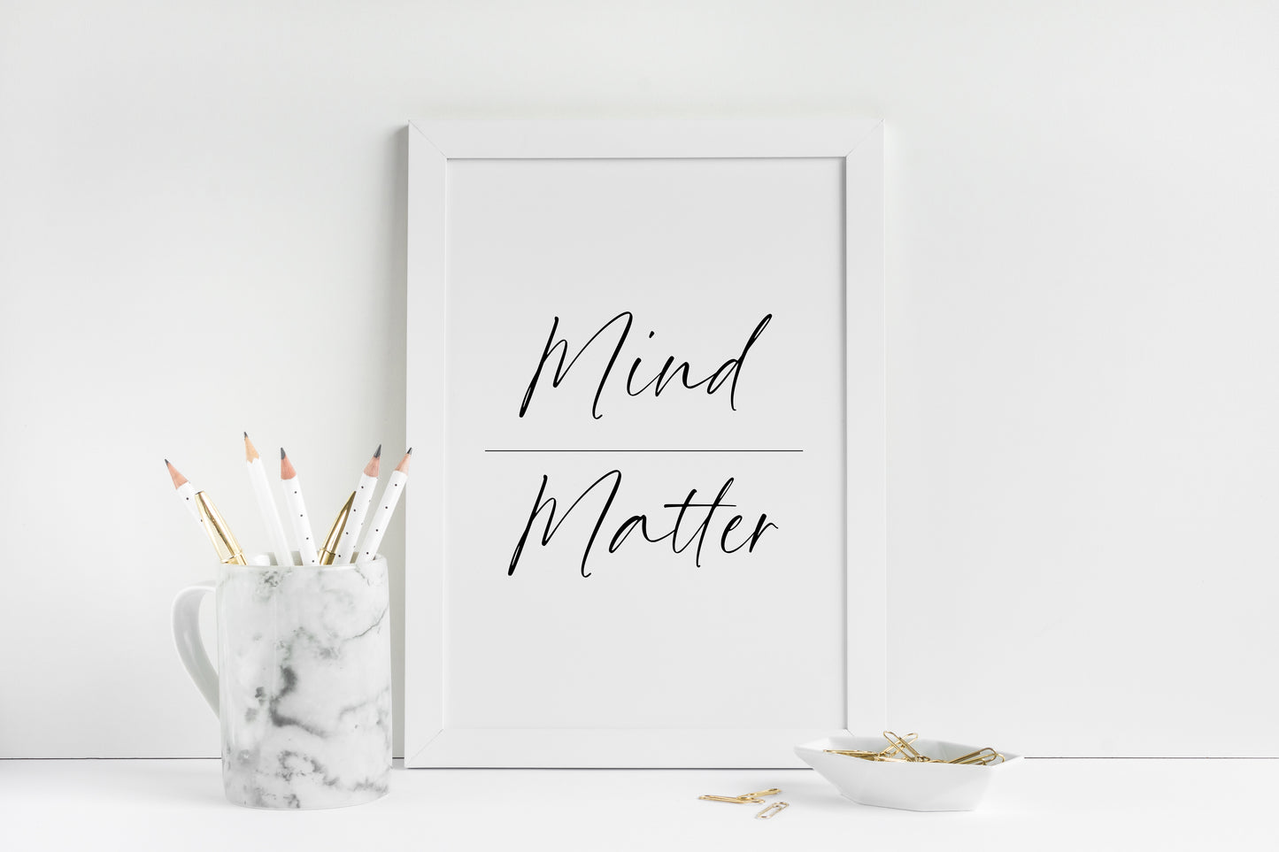 Mind over matter simplistic stylish typography motivational bedroom office unframed wall art poster print