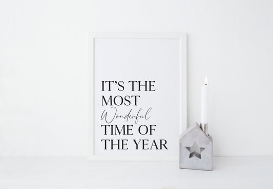 Christmas art print most wonderful time of the year seasonal unframed wall art poster