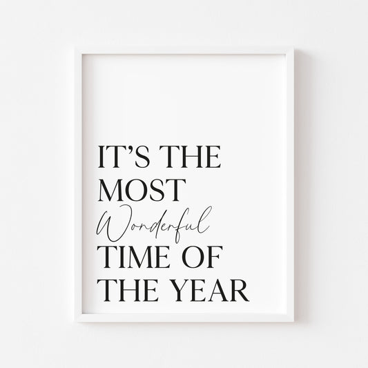 Christmas art print most wonderful time of the year seasonal unframed wall art poster