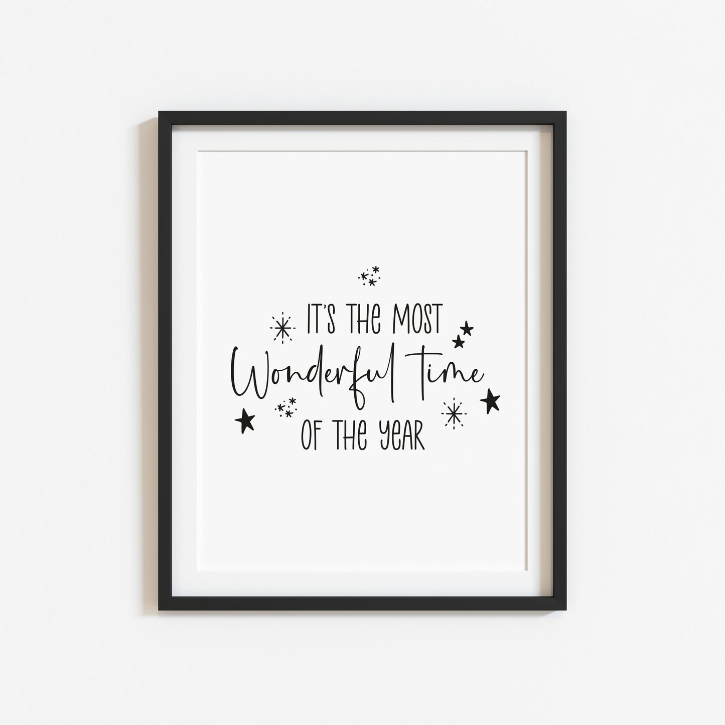 It's the most wonderful time of the year, black and red seasonal xmas unframed wall art poster print