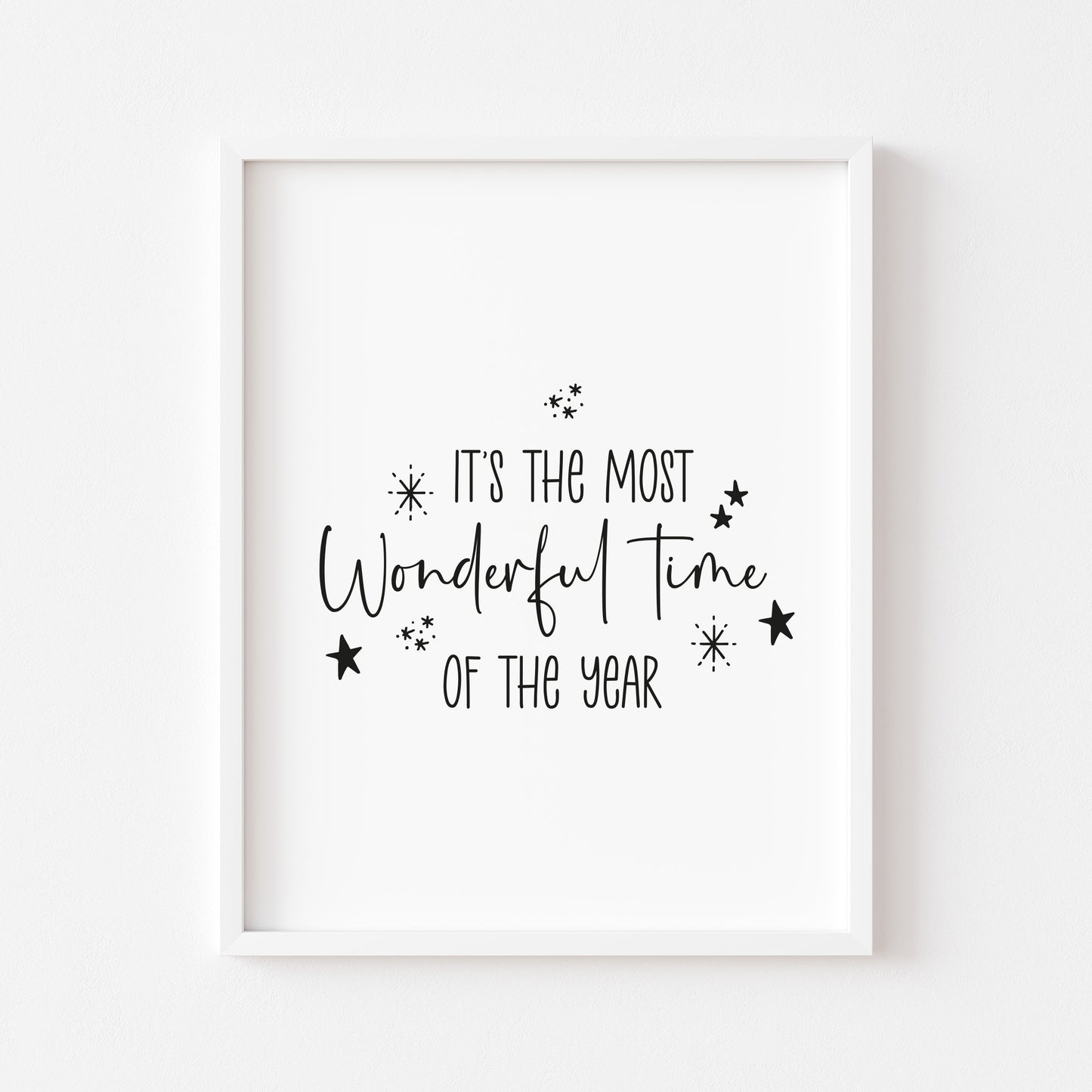 It's the most wonderful time of the year, black and red seasonal xmas unframed wall art poster print