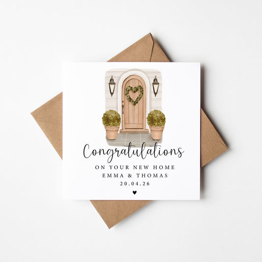 New First home card, congratulations on your first home front door personalised card with envelope