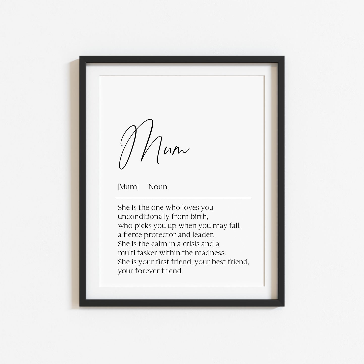 Mum definition print, mum, mothers day print definition description mothers day gift unframed wall art poster print, gifts for mums, art