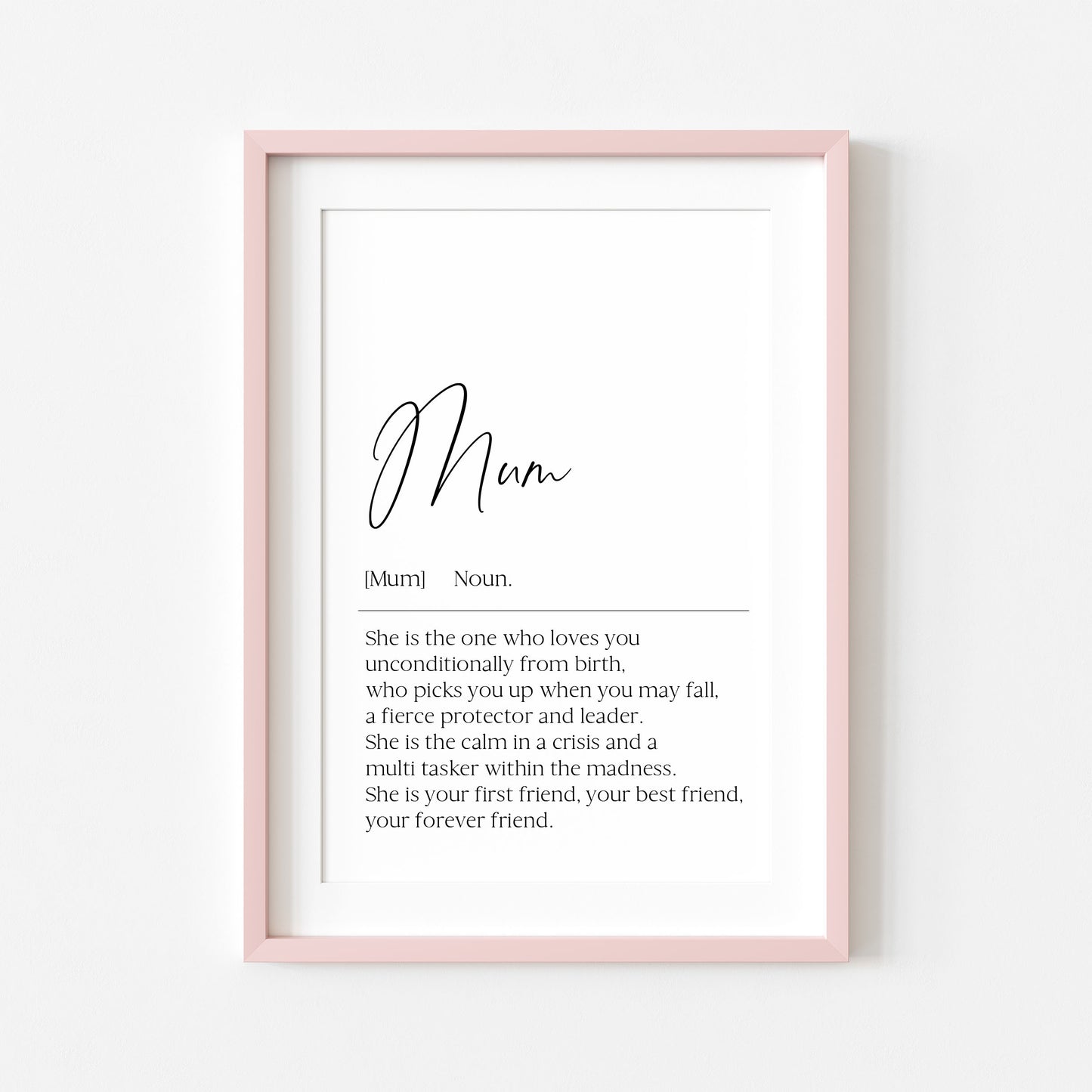 Mum definition print, mum, mothers day print definition description mothers day gift unframed wall art poster print, gifts for mums, art