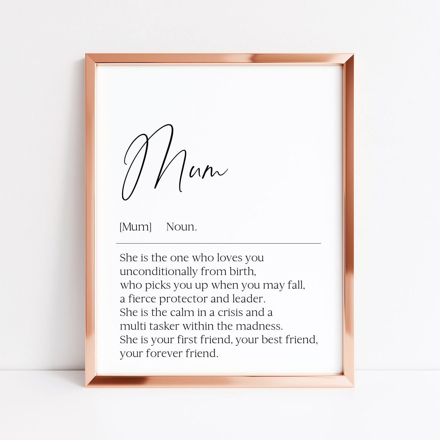 Mum definition print, mum, mothers day print definition description mothers day gift unframed wall art poster print, gifts for mums, art