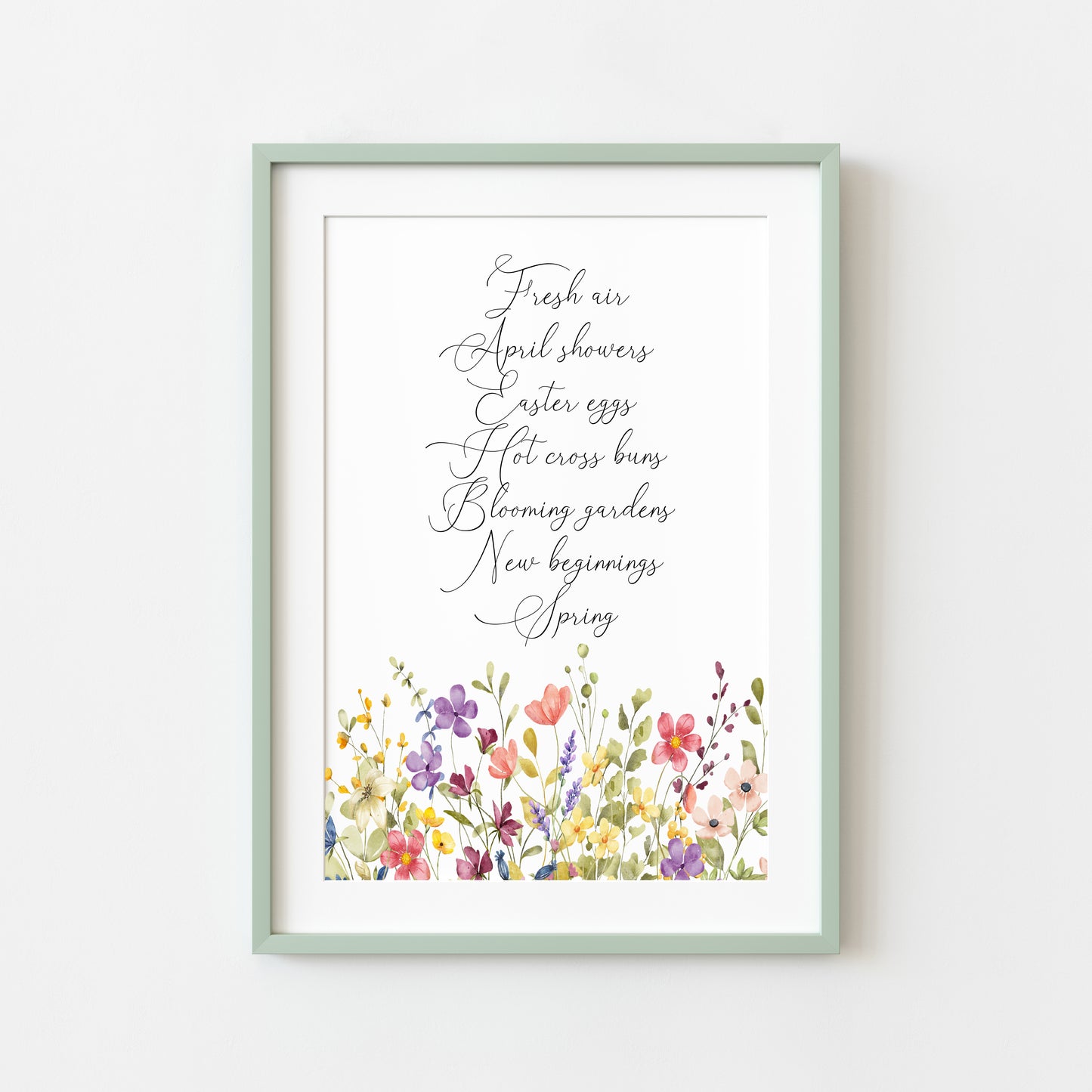 Spring definition print, spring favourites, wildflower floral watercolour spring seasonal unframed wall art poster print