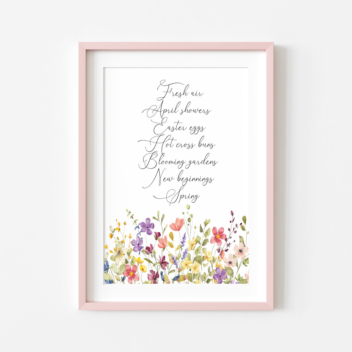 Spring definition print, spring favourites, wildflower floral watercolour spring seasonal unframed wall art poster print