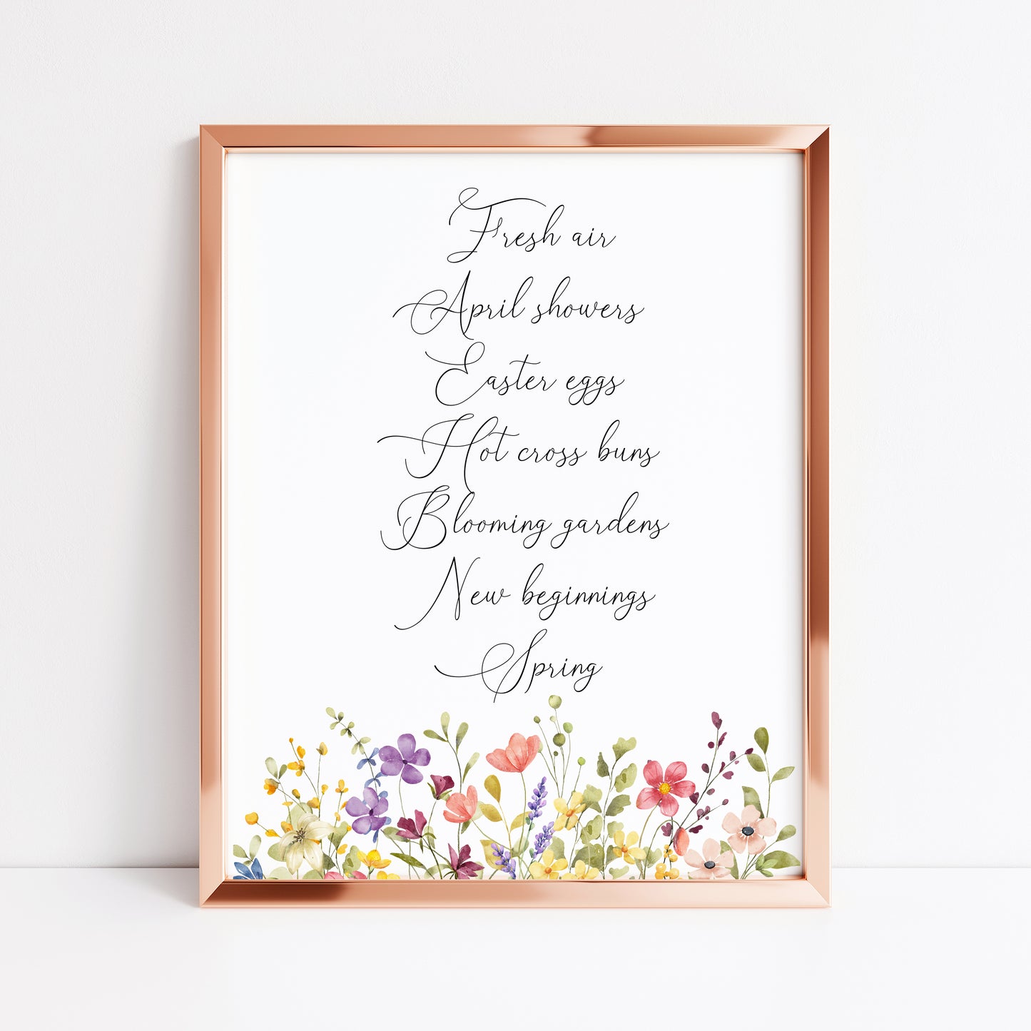 Spring definition print, spring favourites, wildflower floral watercolour spring seasonal unframed wall art poster print